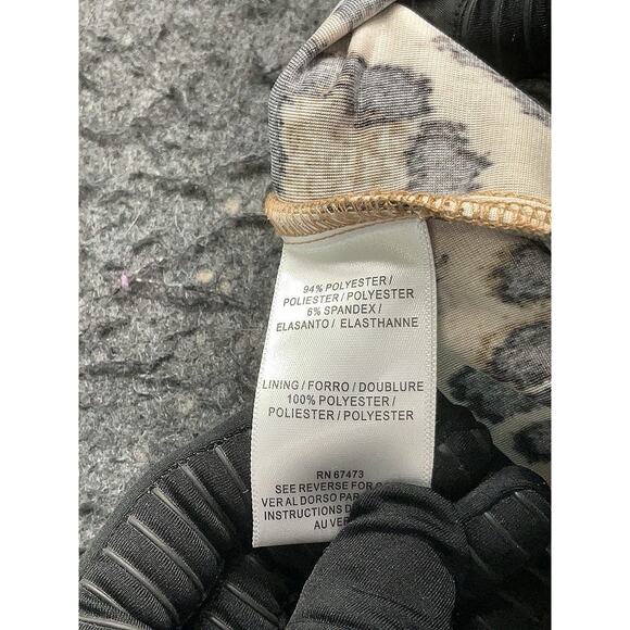 NWT Taylor Leopard Animal-Print Sleeveless Velvet Midi Slip Dress Tan Brown 16 - Picture 5 of 5